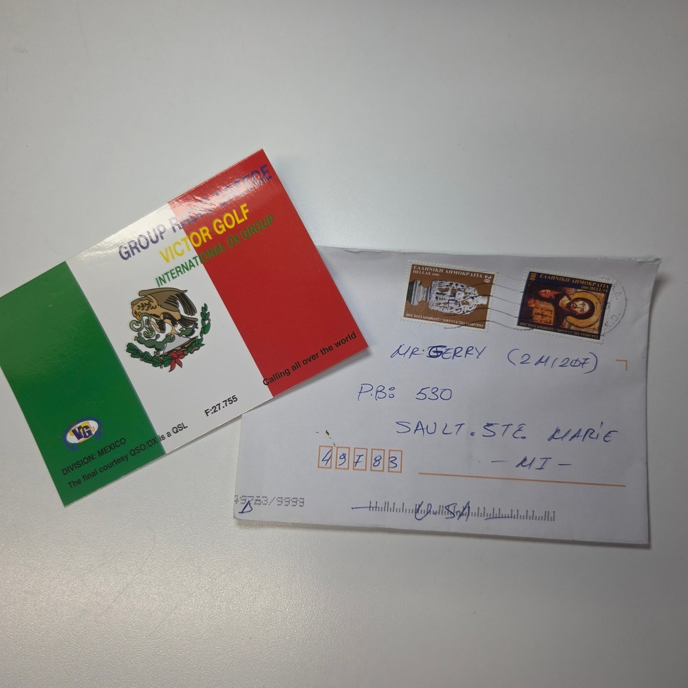 Victor Golf International DX Group QSL Card Mexico Division 2001 with Envelope